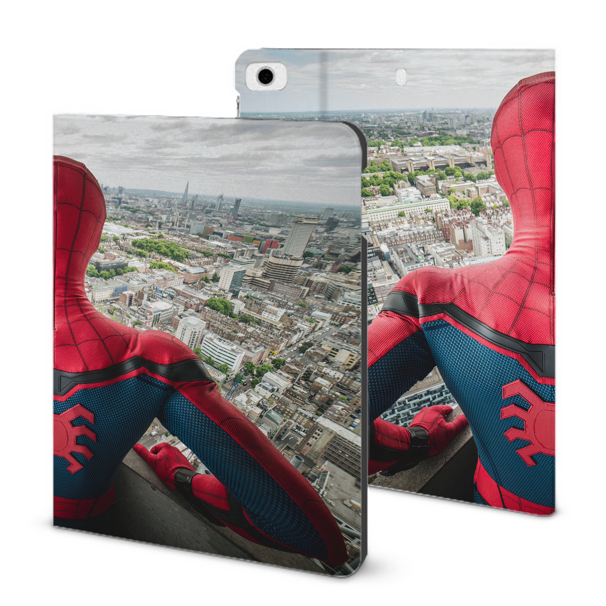 （画像用） Spider Man スパイダーマン IPad ケース ブック型 PUレザー TPU 耐衝撃 軽量 薄型 ペン収納なし 全面保護 IPad 各モデル対応